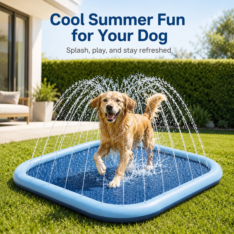 79" Dog Splash Pad for Backyard Water Play – Extra