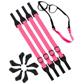 AURAADORN Kids Glasses Strap for Boys, 4 Pack Toddler Glasses Strap for Kids(6.5-10"),4 Pair Eye Glass Ear Gripper-Eyeglass Ear Grips (4-Pack Pink)