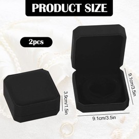 SUPRROW 2 Pcs Bangle Box,Velvet Bangle Box Bracelet Box Gift Box,Bracelet Boxes,Black Bangle Boxes,Classic Jewellery Gift Box Women For Jewellery Wedding Mothers Day Birthday