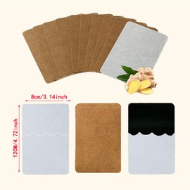 100 Patches Ginger Herbal Hot Patch,Back&Neck&Shoulder&Knee&Joints,8-Hour Self-Heating Pads(12 * 8cm)