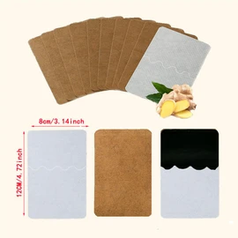 100 Patches Ginger Herbal Hot Patch,Back&Neck&Shoulder&Knee&Joints,8-Hour Self-Heating Pads(12 * 8cm)