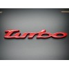 DIGIART INTERNATIONAL TURBO RED 3D Emblem Decal STICKER SELF ADHESIVE