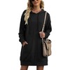 Quenteen Women Casual Hooded Tunic Long Sleeve Hoodies Dress Sweatshirts