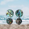 AeraVida Double Abalone Shell Ball Drop Earrings for Women