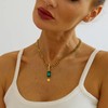 Mauzew 18K Gold Plated Necklaces for Women Emerald Cuban Link