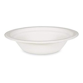 VEPATIM 50 Soup Bowls Salad Bowls Round Sugar Cane 300 ml Diameter 15 x 4.5 cm