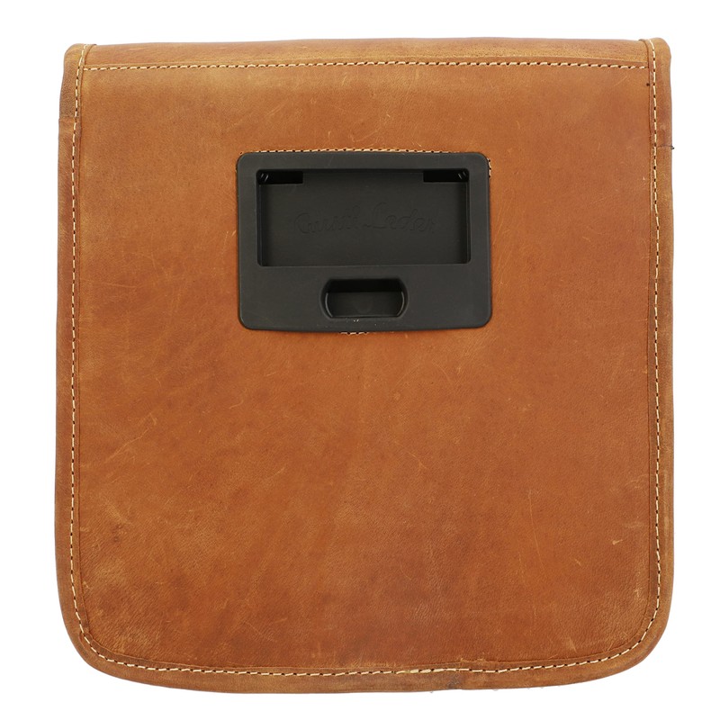 Gusti Jens V Leather Handlebar Bag with Plate Pannier Rack