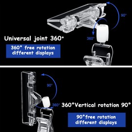 Pack of 30 price tag holders, plastic rotating sign holder, merchandise sign clip, display clip holder stand, clear