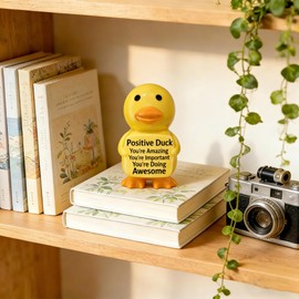 LZBALUYO Positive Duck Figurine – Cute Motivational Gift for Coworkers, Friends, or Teachers | You’re Amazing You’re Important You’re Doing Awesome Desk Decor