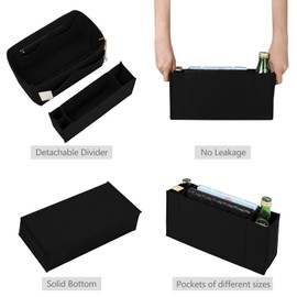 Purse Organizer Insert, Felt Purse Organizer with Zipper and Sewn Bottom Insert, Fit Speedy Neverfull Graceful,6 Sizes (Midsize, Black)