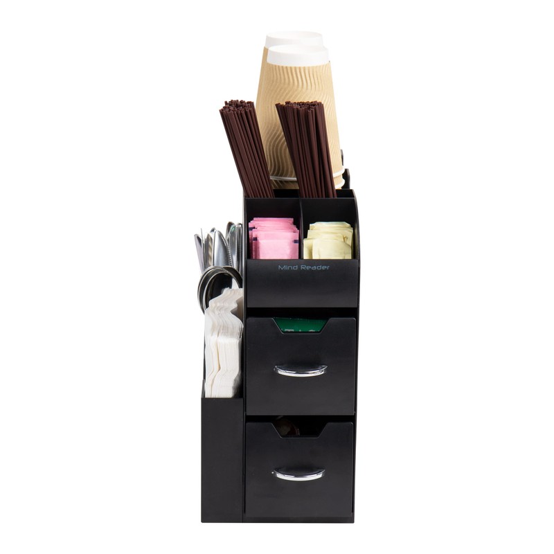 Mind Reader Cup and Condiment Station, Countertop Organizer, Coffee Bar,