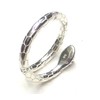 Ring Silber Damen, Schlangenring mit Zirkonia Steinen, Größe 56-17,8 größenvariabel,