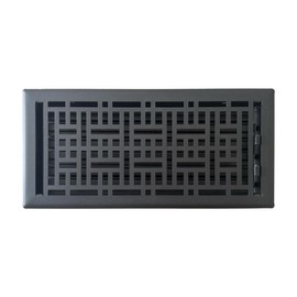 Empire Register Co. 6" x 14" Premium Vent Covers for Home Floor Only, Metal Damper Attached Floor Register, Heavy Duty Steel Walkable Floor Air Vent Covers, Register Cover Vents: Textured Black Finish