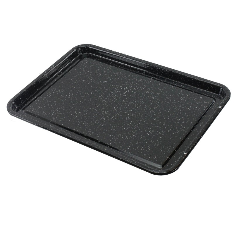SPARES2GO Shallow Large Vitreous Enamel Raised Centre Oven Baking Tray