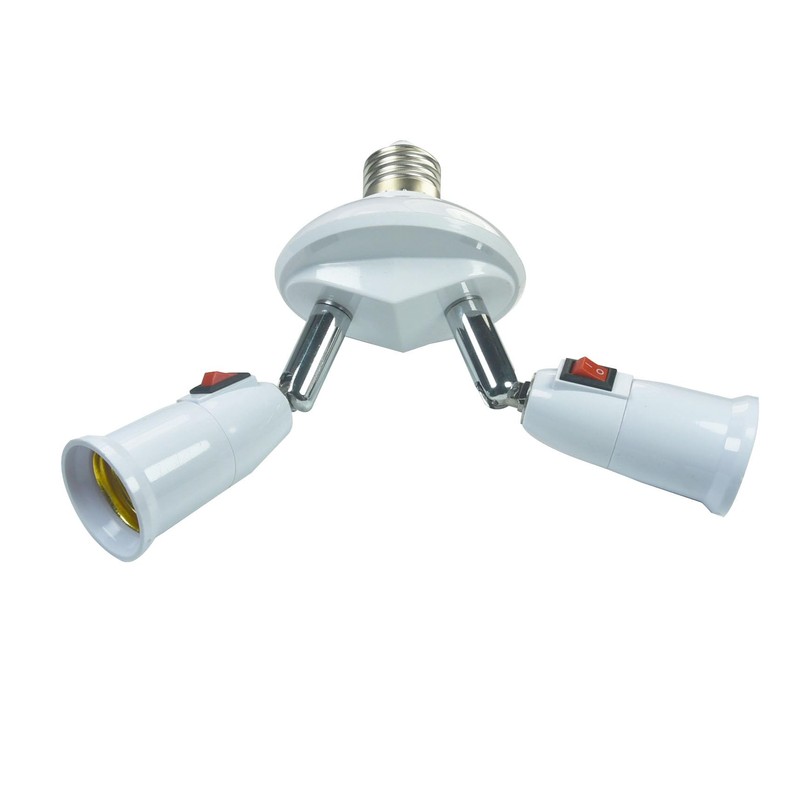 YCSSSD 2 in 1 E26/ E27 Light Socket Splitter Adapter,