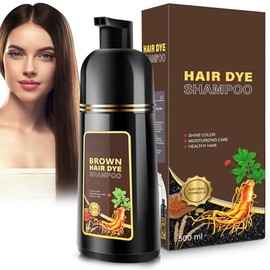 BNTCFM Hair Dye Shampoo for Gray Hair, Hair Color Shampoo for Women Men Gray Coverage, Herbal Ingredients 3 in 1 Black Hair Dye 500ml (Brown)