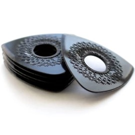 AXE CUT Medium (ULTEM TAK) Guitar Picks, Electric and Acoustic Guitar Picks, Black (24-Pack)