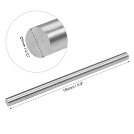 uxcell Round Steel Rod, 9mm HSS Lathe Bar Stock Tool 150mm Long, for Shaft Gear Drill Lathes Boring Machine Turning Miniature Axle, Cylindrical Pin DIY Craft Tool