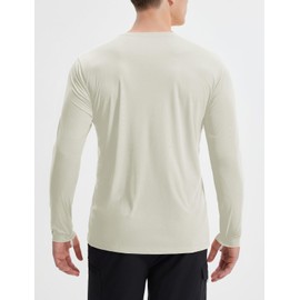 BALEAF Men's Long Sleeve Running Hiking Tops UPF 50+ Quick-Dry Rashguard Pink S