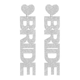 Bride Earrings Wedding Bridal Earrings BRIDE Letter Dangle Earring Wedding Bridal Earrings Bridesmaids Bachelorette Party Gift (B)