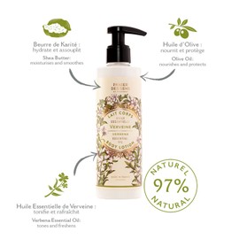 Panier des Sens Body Lotion for Dry Skin Verbena, Moisturising Cream with Shea Butter and Olive Oil - Natural Cosmetics Made in France - 250 ml