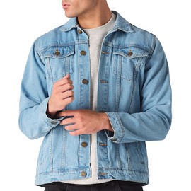 Denim Jacket Men – Regular Fit & Lightweight Trucker Style - Men's Blue Jean Jacket Casual Outerwear with Vintage Oversized Distressed Look – Perfect for Streetwear, Concerts, Travel & Everyday Wear