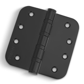 Haidms 304 Stainless Steel Matte Black Ball Bearing Door Hinges for Exterior & Interior Doors, Stainless Steel Heavy-Duty Door Hinges Black 4inch with 5/8'' Radius Corners 6PACK
