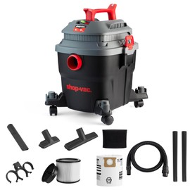 Shop-Vac 6 Gallon 5 Peak HP Wet/Dry Vacuum, Stainless Steel Tank, Portable Shop Vacuum with Attachments for Jobsite, Garage & Workshop. 5430097