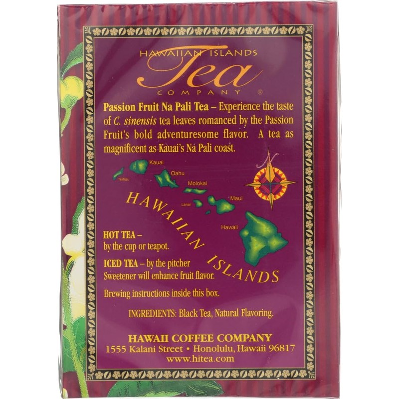 Hawaiian Islands Tea Company Passionfruit Na Pali Black Tea, All