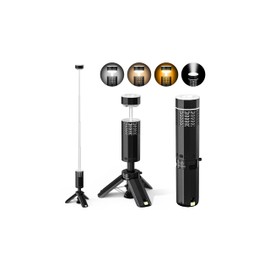 Rechargeable 20000mAh Camping Light, Telescopic Camping Lights, Collapsible Magnetic Camping Lantern with Stand IPX6 Waterproof Flashlights, Camping Lamp for Emergency, Hiking (Black)