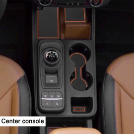 Cup Holder Insert for Ford Maverick Accessories 2022 2023 2024 Center Console Liner Trim Door Packet Mats Non-Slip Anti Dust Cup Holder Liners Premium Custom Interior 19PCs Set (Orange)