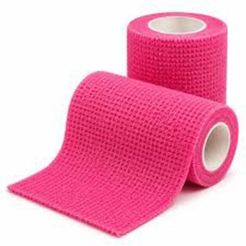 Cohesive Bandage Pink 7.5cm x 4.5M Pack of 3 for Vet wrap, Tatoo Grip, Flexible Bandage