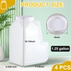 Suzile 4 Pcs 1.25 Gallon White HDPE Plastic Gallon Jar