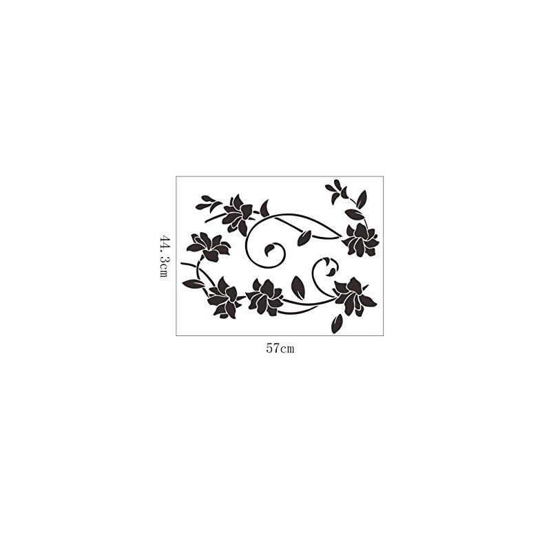 COVPAW® Wall Sticker XXL Flowers Tendril Rose Wall Sticker Mural