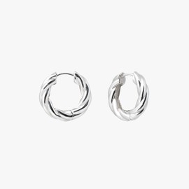 [D.Silver] Silver 925 Urban Loop One-Touch Earrings Silver / [D.Silver] 실버925 어반 루프 원터치 귀걸이 실버