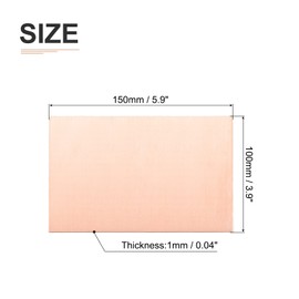 DTGN 150x100x1mm(LxWxT) Pure Copper Sheets - 2Pack - Good for Making Machinery Parts - Metal Copper Plates