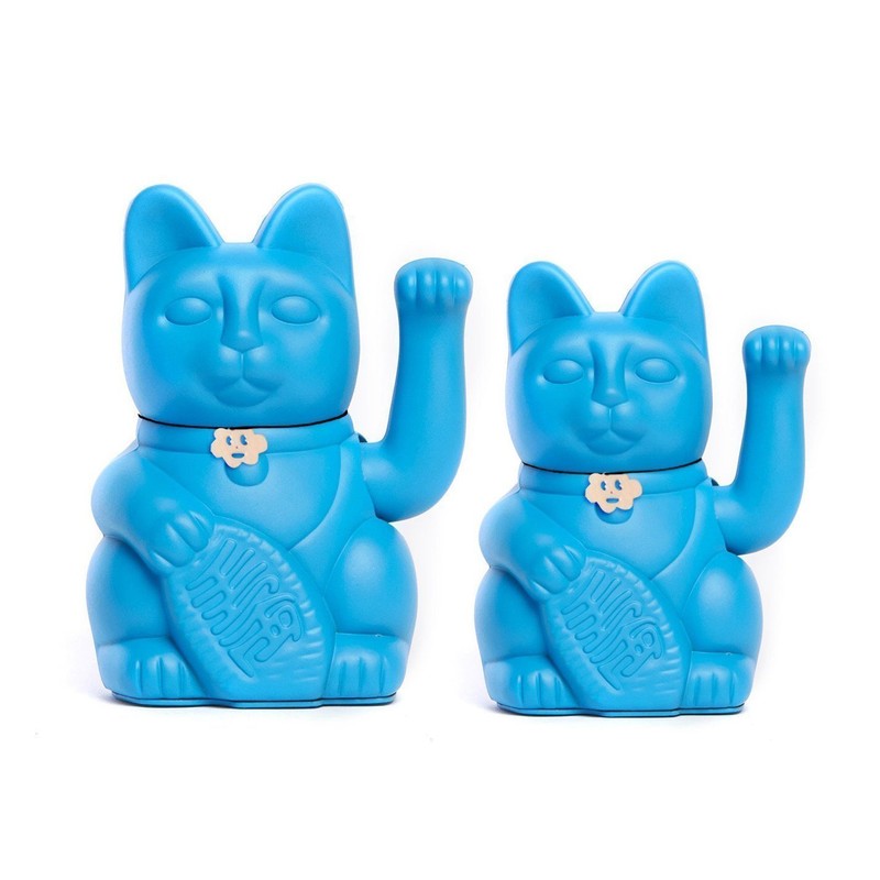 Chinesische Glückskatze. Winkende Katze. Maneki Neko viel Glück. SILBER, L