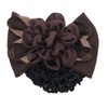 Ribbon Barrette with Net 3D Flower Motif in the Center
