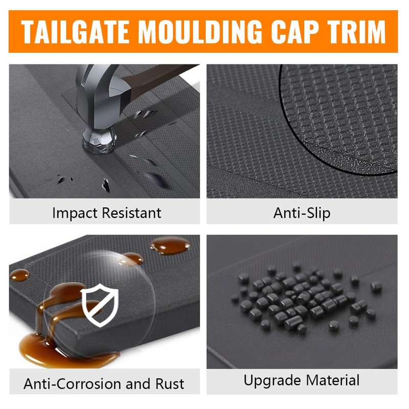 G-PLUS Tailgate Molding 3pc Set Compatible with 2011-2016 Ford F250