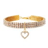2PCS Pet Gold Collar Accessories Cat Dog Collar Heart and