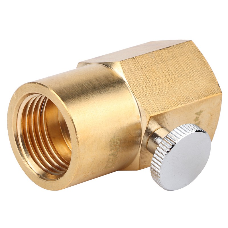 TR21-4 to CGA320 Brass Soda Bottle Adapter CO2 Fill Valve