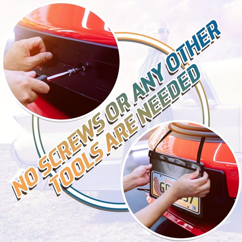 License Plate Holder with Hanging Strap - Durable Test Drive