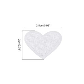 sourcing map Pack of 30 Iron-On Patches, Heart-Shaped Iron on Patches, Embroidered Sewing Patches, Mini Embroidery Patches for Clothes, Repair, Backpack, Decoration, White