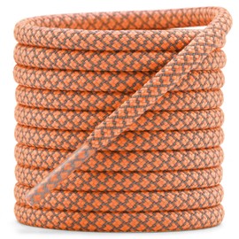 DELELE 2 Pairs 4/25" Thick Round Reflective Shoe Laces Yellow Orange Safety Highlight Rope 63 inches