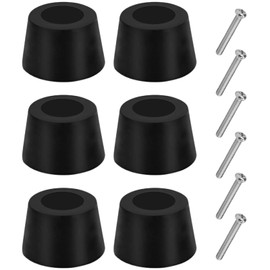Rubber Door Stop - ShiningUU 6 Pcs Black Door Stops, Wall Floor Mounted Door Stopper with Screw for Homes Offices Schools, Door Stoppers for Walls, Rubber Feet for Cutting Board Furniture
