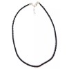 Silverline Twisted Braided Rope Black Leather Cord 19 Inch Chain