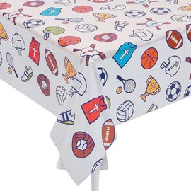 Fun Express Sports VBS TABLECOVER - Party Supplies - VBS Vacation Bible School Supplies/Decor - 1 Piece