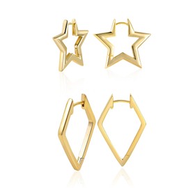 HEEYA Earrings Gold Hoop Earrings Silver 925 Post Earrings Gold-Plated with 18 Carat Hypoallergenic Hoop Earrings Small Huggie Earring for Women, Sterling silver, gold-plated brass