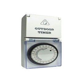 as - Schwabe 24031 Mechanical Outdoor Timer, IP44 Rated – suitable for Outdoor Use, External areas, Outside, Garden, Wet Room, Interior areas