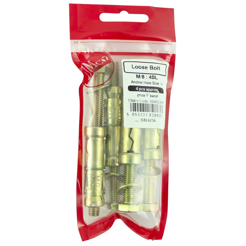 TIMCO Shield Anchor Loose Bolts - M12:60L (M12 x 140)